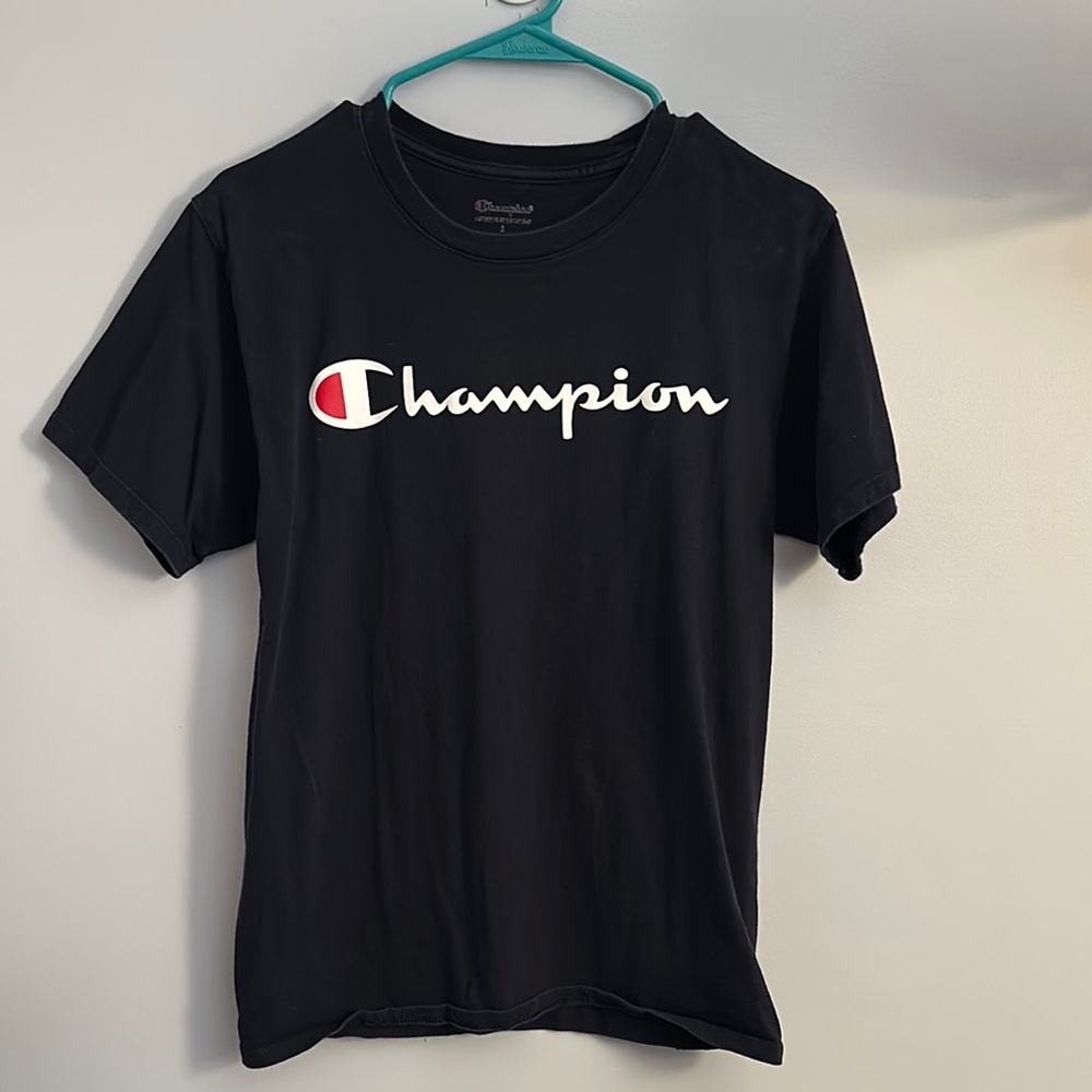 Champion Black Tee with Logo